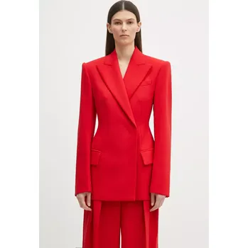 Vlněné sako Sportmax Arco červená barva, hladké, 2512041061600, 44, 33X