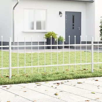 Plot OMAXI Bílý zahradní plot s hrotem, 6,8 x 0,6 m, ocel 858894
