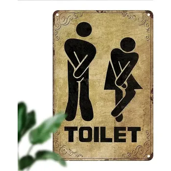 Plechová cedule BAF Kovová cedule Toalety on a ona 30 x 20 cm