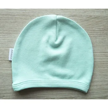 Kojenecká čepice AMÁLKA Bavlněná čepička saporka, zelená mint Velikost: 80-86