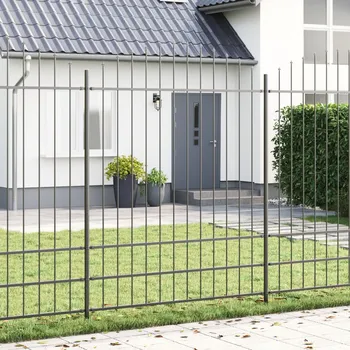 Plot OMAXI Zahradní plot s obloukovým vrcholem, šedý, 10,2 x 2 m, ocel 460912