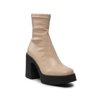 Dámské kozačky Polokozačky DeeZee ZAL96063T-3 Béžová 40