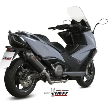 Výfuk pro motocykl Výfuk kompletní 2x1 MIVV OVAL O.009.LVC Víčko z černé oceli/karbonu KYMCO AK 550 2017-2020