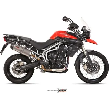 Výfuk pro motocykl Koncovka výfuku MIVV OVAL T.011.LNC Titanium / Carbon Caps VELKÁ TRIUMPH Tiger 800 2011-2019