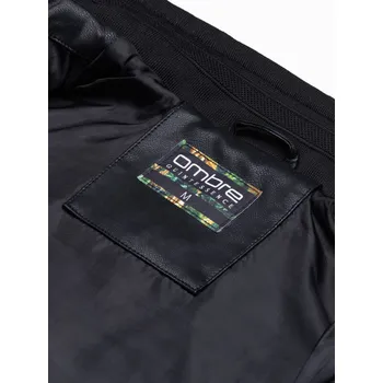 Pánský bomber Ombre Clothing Pánská koženková bunda Zamora černá L C550