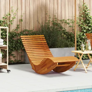 Zahradní lehátko OMAXI Lehátko 2 pcs Hnědá 154 x 60 x 74 cm Masivní akátové dřevo 785015