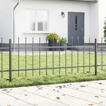Plot OMAXI Zahradní plot s hroty, šedý, 11,9 x 0,6 m, ocel 859396