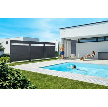 Zástěna s proskleným panelem Biohort PRIVACY SCREEN- výška 90 tmavě šedá- různé šířky Velikost: 180 B240137