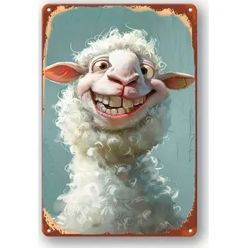 Plechová cedule BAF Kovová cedule Ovce se zubí 30 x 20 cm