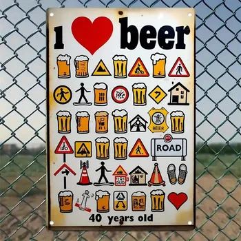 Plechová cedule BAF Kovová cedule Přání ke čtyřicátým narozeninám 30 x 20 cm