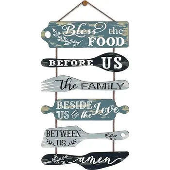 Obraz BAF Dřevěné cedule Požehnání. Modrá. Cca 35 x 50 cm