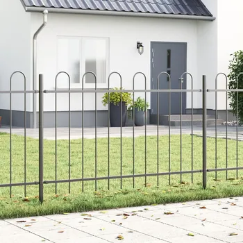 Plot OMAXI Zahradní plot s vrcholkem šedý 8,5x1 m z oceli 859068