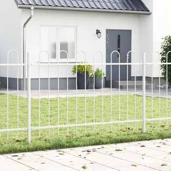 Plot OMAXI Zahradní plot s obloukem Bílá 3,4x1,2 m Ocel 858573