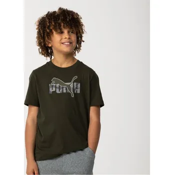 Chlapecké tričko Puma Essentials Graphic Regular Fit T-Shirt Olive Camo 13 let