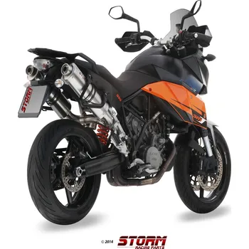 Výfuk pro motocykl 2 koncovky výfuku STORM OVAL KT.013.LX1 Nerez KTM Supermoto 990 (R,T) 2009-2013