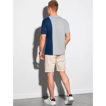 Ombre Clothing Pánské tričko s krátkým rukávem Klarn navy M S1455