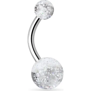 Piercing Šperky4U Piercing do pupíku - banánek se třpytkami - BA01044-C