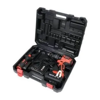 18V bezuhlíková akumulátorová příklepová vrtačka-šroubovák 75Nm sada 1 x baterie YATO