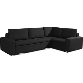 Sedací souprava Rozkládací rohová sedačka TINA černá