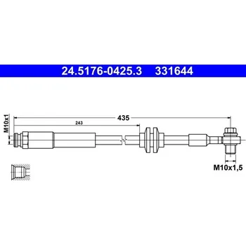 Brzdový systém Brzdová hadice ATE 24.5176-0425.3
