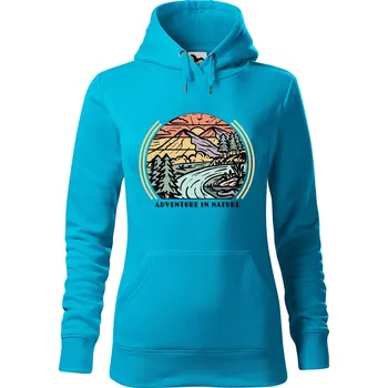 Pánská mikina Dámská mikina Adventure in nature Velikost (žena): XL, Vyberte barvu: Tyrkysová