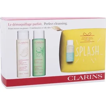 Kosmetika Clarins Cleansing Milk With Gentian Cleansing Set - Dárková sada čistící kosmetiky 430 ml