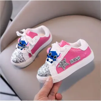 Dětská treková obuv Lilo & Stitch Dětské tenisky Stitch - růžové/černé (vel. 21-30 EUR) Barva: Růžová, Velikost EUR: 22