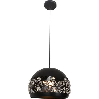 Černý závěsný lustr glamour Jolina 30 s křišťály do jídelny a nad stůl CANDELLUX