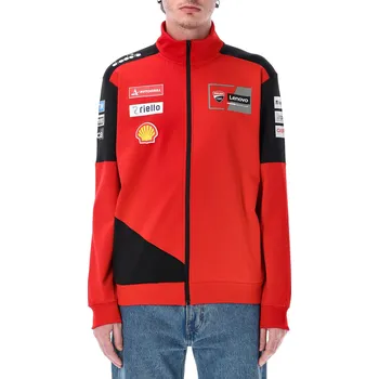 Pánská mikina DUCATI mikina na zip TEAM DUCATI Corse červená černá - 2XL