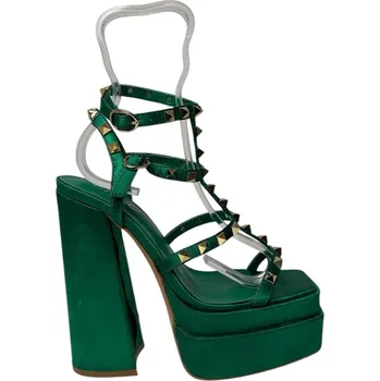 Dámské sandále Chic Green Satin 1105142 6 (39)