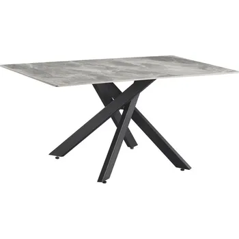 Jídelní stůl Jídelní stůl, světle šedá/černá, 160x90 cm, ZENOS