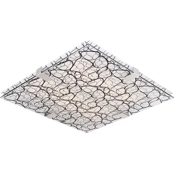 Stropní svítidlo Fiera bílý čtvercový skleněný do obýváku a kuchyně 31x31 cm