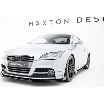 Nárazník Maxton Design "Street Pro" spoiler pod přední nárazník s křidélky pro Audi TT 8J, černý lesklý plast ABS, S-Line