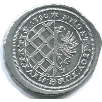 PROSTĚJOV. Groš k výročí města. 1390. Jednostranný odražek. Autor: Petr Soušek.