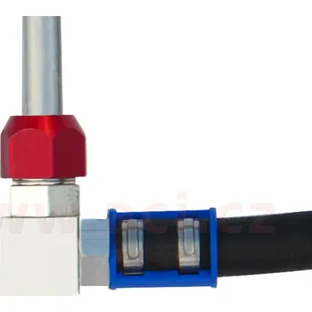 Vodovodní potrubí závitová spojka, hadice-trubka, 90 st, hadice redukovaná G6 (7.94 mm), trubka 5/16" (7.93 mm)