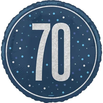 Balónek Unique Balónek fóliový 70 třpytivý modrý 46 cm