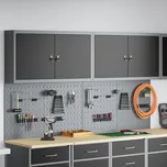 6dílná sada nástěnného skříňového nářadí a pegboardu černého kovu Black3321402