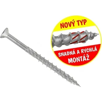 Vrut Konstrukční vrut do dřeva KLIMAS 6x100 TORX zápustná hlava TX30 BÍLÝ Zn (100 ks v balení)