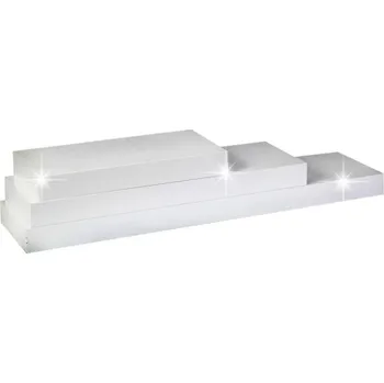 Obývací pokoj Nástěnná polička GANA 120x25 Bílá lesk