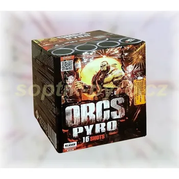 Zábavní pyrotechnika kompakt 16 výstřelů Orcs pyro (zábavní pyrotechnika kategorie F2 (prodejné od 18 let))