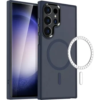 Pouzdro na mobilní telefon Prémiový pevný barevný kryt s MagSafe pro Samsung Galaxy S24 Ultra Barva: Modrá