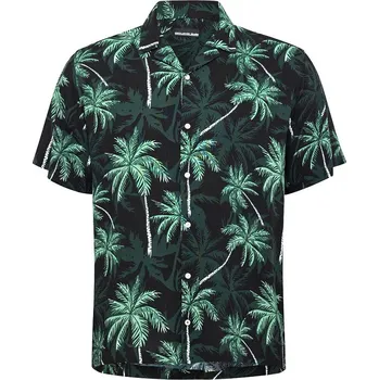 Pánská košile 51343 NORTH letní motiv potisk palmy krátký rukáv 4XL - 8XL NORTH - 5XL