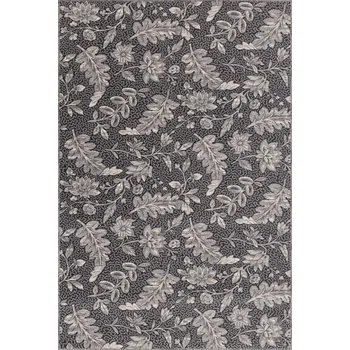 Koberec Kusový koberec vlněný Agnella Agnus Versaille Grafit Listí Šedý Rozměr: 160x240 cm