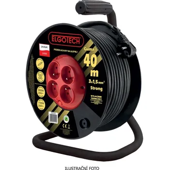 Prodlužovací kabel Prodlužovací přívod na bubnu ELGOTECH PZB-40-50/1,5 50m 4xzásuvka 3x1,5mm guma