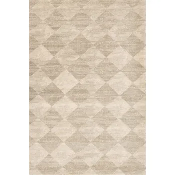 Koberec Kusový koberec vlněný Agnella Agnus Checkered Béžový Rozměr: 133x195 cm