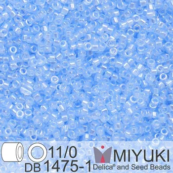 Korálek Korálky Miyuki Delica 11/0. Barva Transparent Pale Sky Blue Luster DB1475-1. Balení 5g.