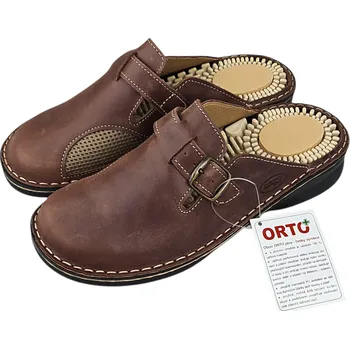 Dámské pantofle 1322/H - 40 Kožené dámské zdravotní nazouváky s plnou špičkou; nazouváky pro halluxy 38