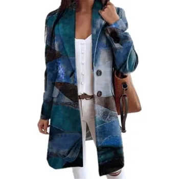 Dámský kabát Dámský kabát P1983 modrá XL