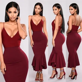 Dámské slim tílko s hlubokým dekoltem červená S