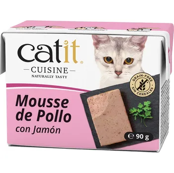 Krmivo pro kočku 12x90g Catit Cuisine Mousse - kuře se šunkou